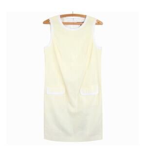 NWT Brooks Brothers Dress Women’s sleeveless yellow white seersucker shift